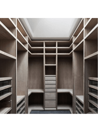 П-образная гардеробная комната в классическом стиле Нижнекамск
