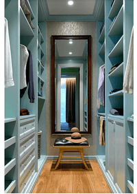 Параллельная гардеробная комната с большим зеркалом Нижнекамск